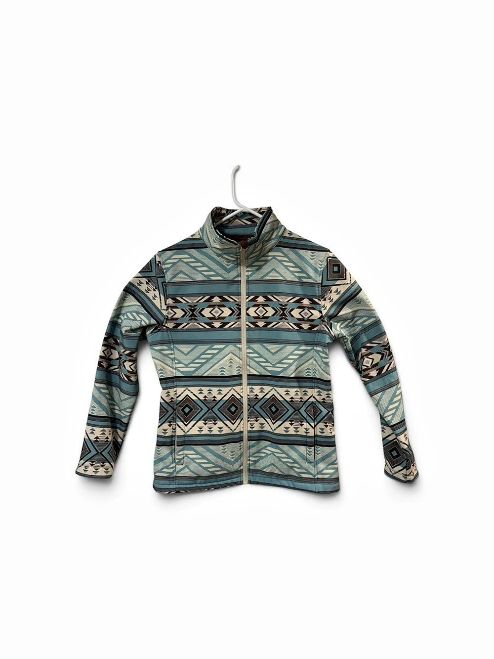 Rockin Cactus Geometric Full-Zip Jacket in Blue & Brown Like New